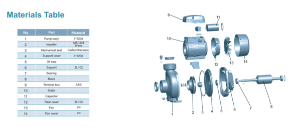 ACm150B2 centrifugal pump Hydraulic Performance Curve