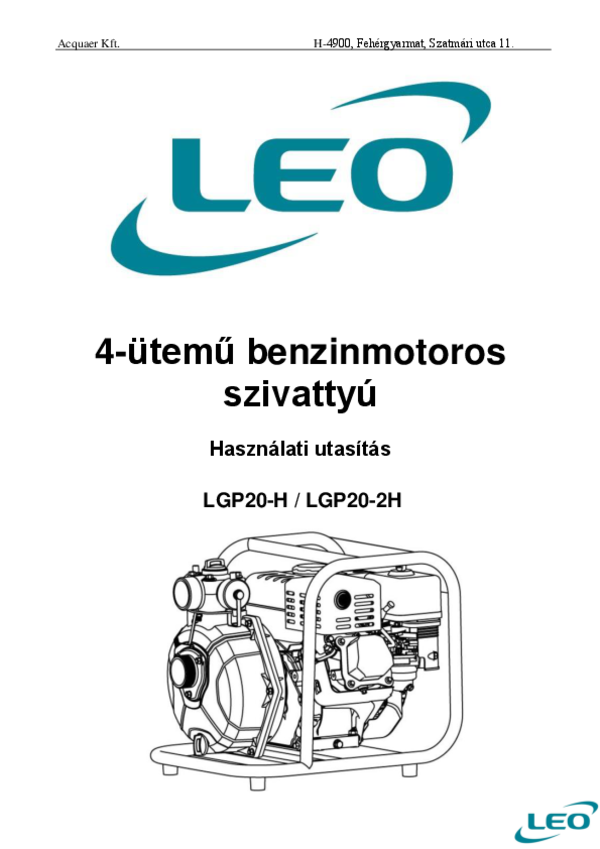 Gasoline water pump LGP20-2H Instruction manual